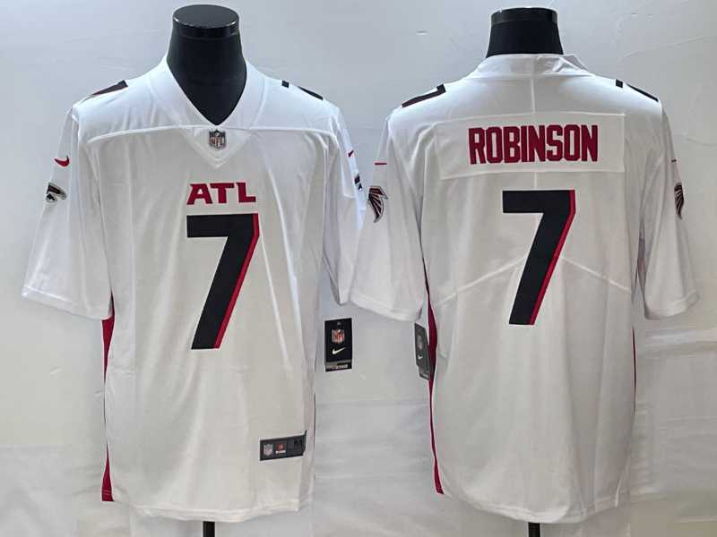 Men & Women & Youth Nike Atlanta Falcons #7 Bijan Robinson White 2023 NFL Draft Vapor Limited Jersey